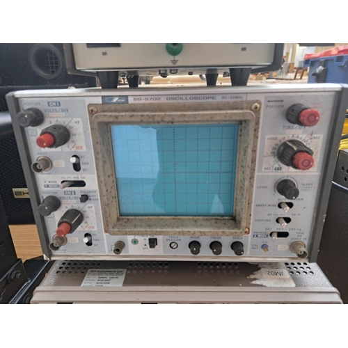 753 - Five items to include Thurlby PL310 power supply, Hameg HM203-6 20MHz Oscilloscope, E.M.I Electronic... 