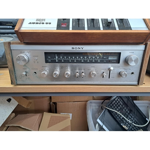 694 - Two items of vintage hi-fi, one early 1970s Sony STR-6055 two-band receiver and one Wye Electronics ... 