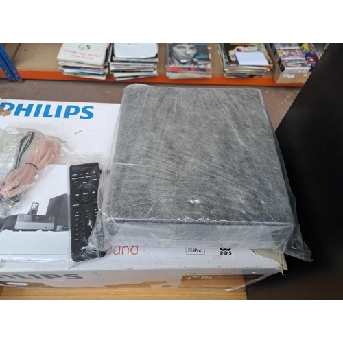 697 - A boxed and packaged as new Philips DCB152/05 micro stereo system comprising DAB receiver, CD player... 