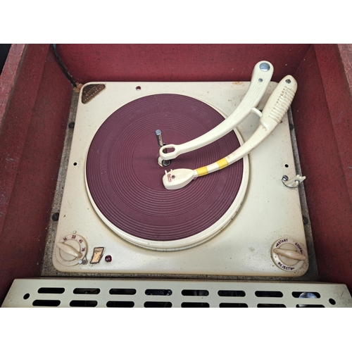 701 - A vintage Ekco portable record player fitted with Collaro Conquest four-speed autochanger turntable