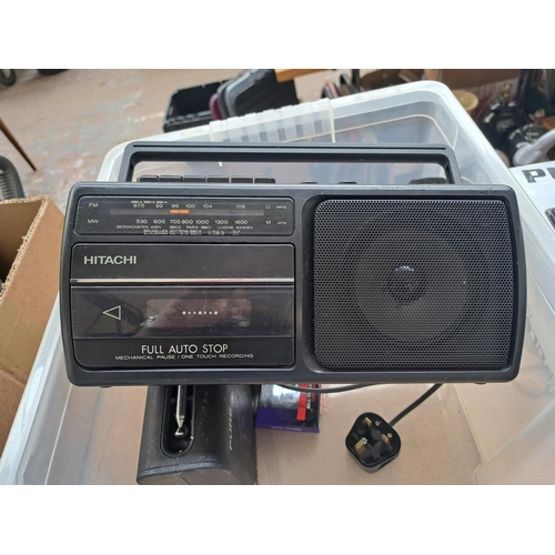 706 - Three radios, one Roberts RD-20 FM/DAB, one Hitachi TRK-60 two-band/cassette with sealed blank casse... 