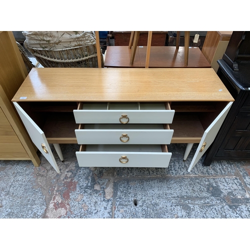 119 - A mid 20th century Schreiber oak and white laminate dressing table