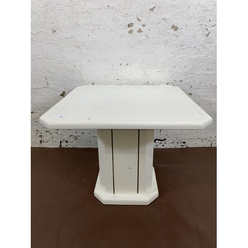 130 - A mid 20th century white painted fibreglass octagonal side table