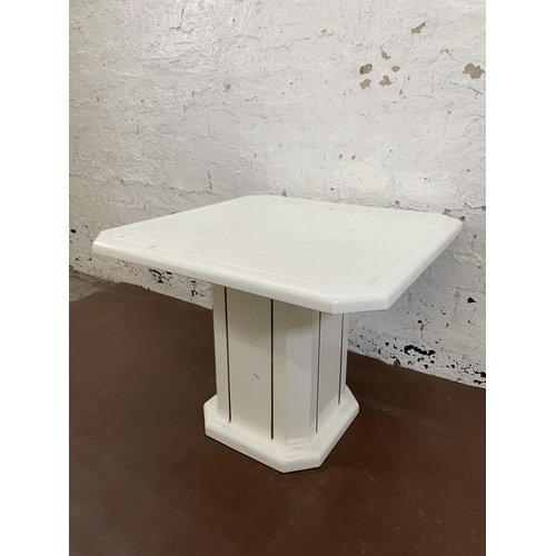 130 - A mid 20th century white painted fibreglass octagonal side table