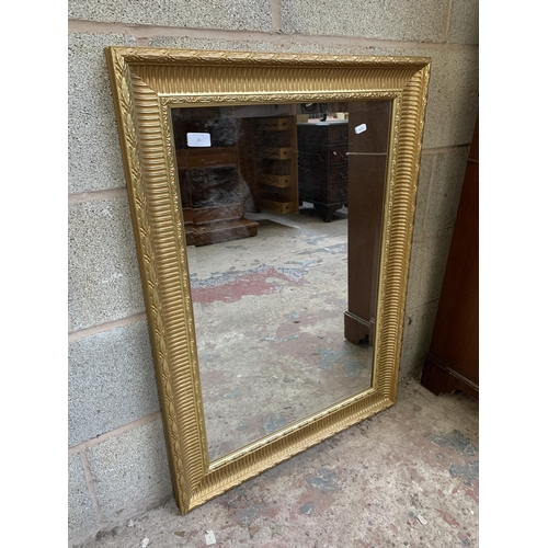 15 - A 19th century style gilt framed bevelled edge wall mirror - approx. 91cm high x 65cm wide