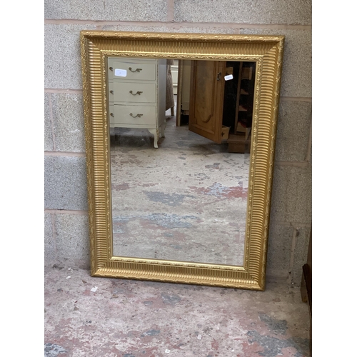 15 - A 19th century style gilt framed bevelled edge wall mirror - approx. 91cm high x 65cm wide