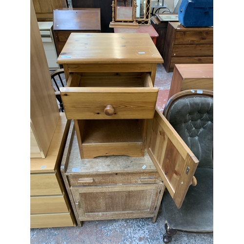 156 - A modern pine bedside cabinet