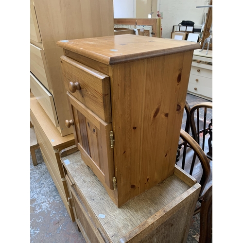 156 - A modern pine bedside cabinet