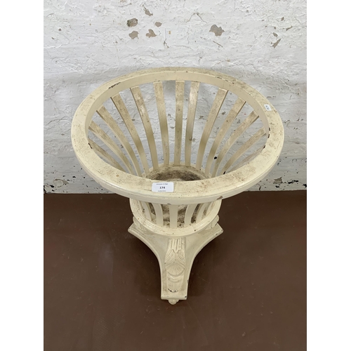 174 - A 19th century style white painted jardinière stand - approx. 70cm high x 47cm diameter