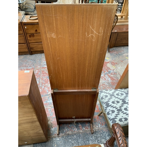 188 - A mid 20th century teak framed cheval mirror - approx. 138cm high x 45cm wide