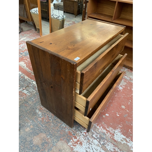 203 - A pine chest of drawers - approx. 78cm high x 86cm wide x 45cm deep