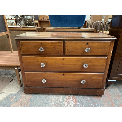 223 - A Victorian stained pine chest of drawers - approx. 76cm high x 105cm wide x 43cm deep