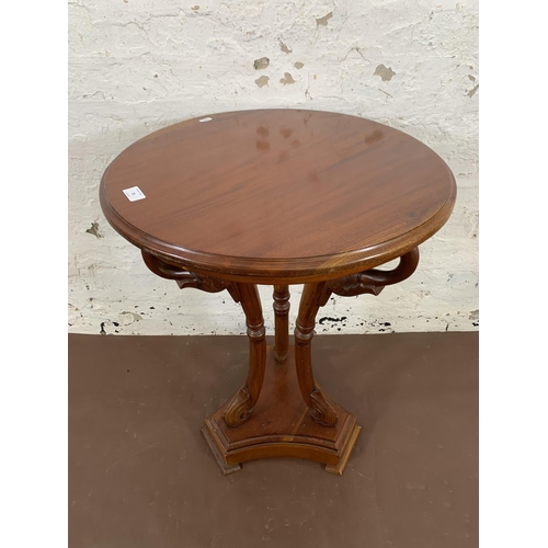 26 - A 19th century style mahogany circular top tripod pedestal side table - approx. 70cm high x 54cm dia... 