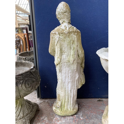 53 - A cast stone lady garden statue - approx. 100cm high