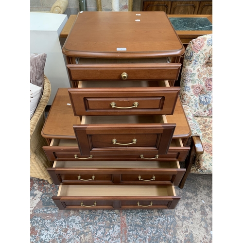 76 - Two cherry wood effect chests of drawers - largest approx. 70cm high x 94cm wide x 50cm deep