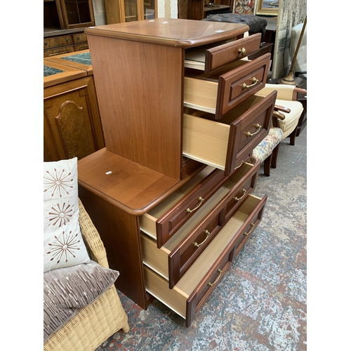 76 - Two cherry wood effect chests of drawers - largest approx. 70cm high x 94cm wide x 50cm deep