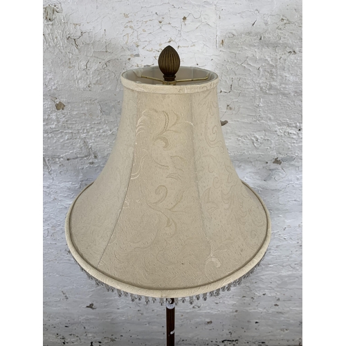 78A - A 19th century style gilded standard lamp - approx. 140cm high including shade