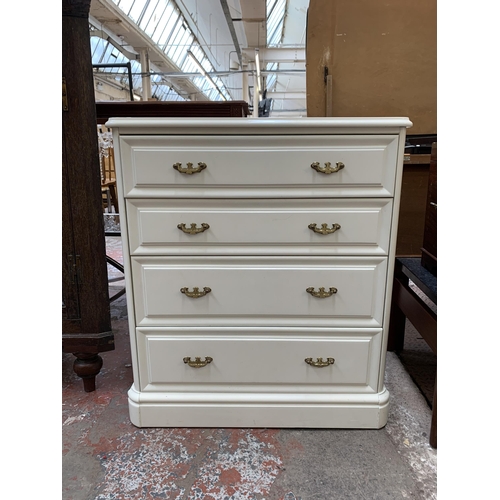 86 - An Olympus white painted chest of drawers - approx. 86cm high x 75cm wide x 47cm deep