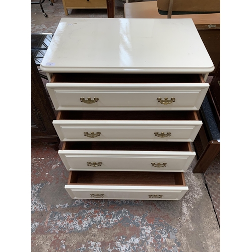 86 - An Olympus white painted chest of drawers - approx. 86cm high x 75cm wide x 47cm deep