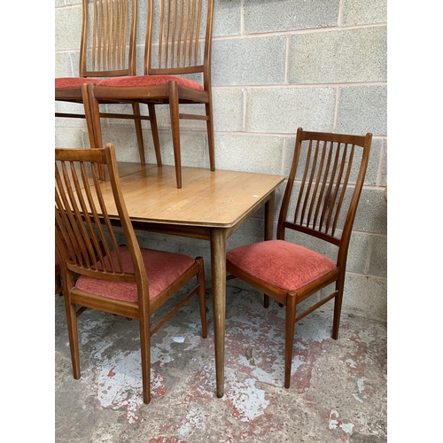 4 - A mid 20th century McIntosh teak extending dining table and six chairs - approx. 74cm high x 91cm wi... 