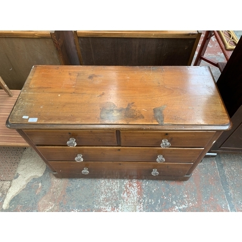 223 - A Victorian stained pine chest of drawers - approx. 76cm high x 105cm wide x 43cm deep