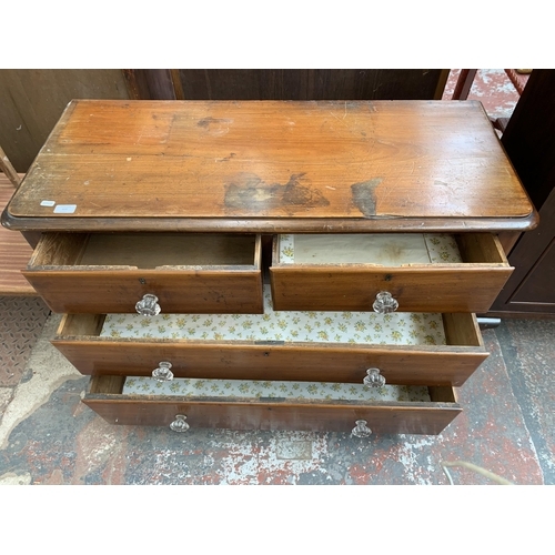 223 - A Victorian stained pine chest of drawers - approx. 76cm high x 105cm wide x 43cm deep