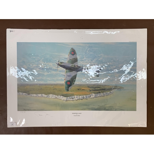 254 - An unframed Graeme Lothian 'Fighting Lady' pencil signed limited edition no. 516/1000 print - approx... 