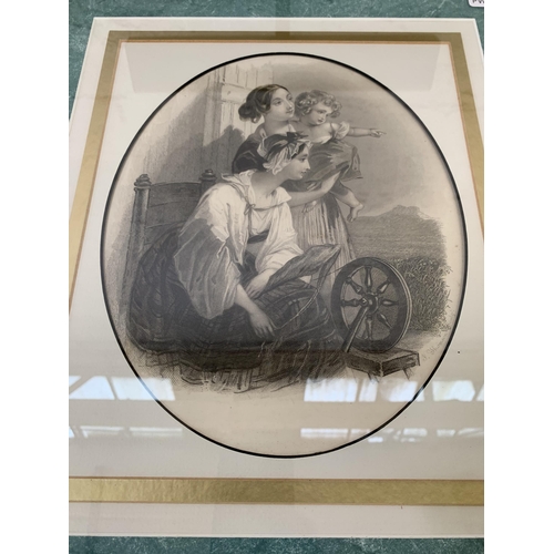 276 - Two gilt framed mother and child engravings with picture lights - approx. 46cm high x 40cm wide