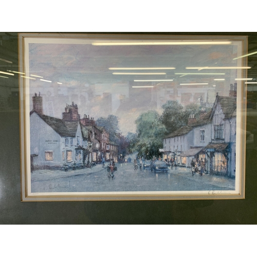 280 - A gilt framed Robert Richardson 'Prestbury Village' pencil signed limited edition no. 19/500 print w... 