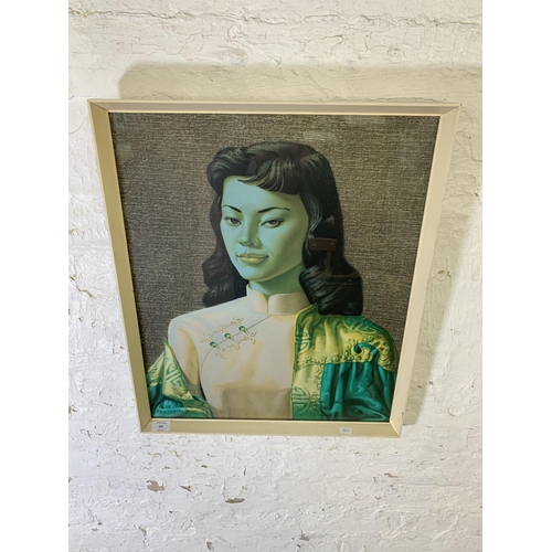 292 - A mid 20th century framed Vladimir Tretchikoff 'Miss Wong' print - approx. 64cm high x 53cm wide