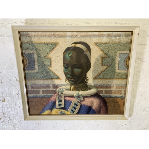 293 - A mid 20th century framed Vladimir Tretchikoff 'Lady of Ndebele' print - approx. 56cm high x 66cm wi... 