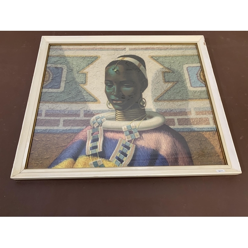 293 - A mid 20th century framed Vladimir Tretchikoff 'Lady of Ndebele' print - approx. 56cm high x 66cm wi... 