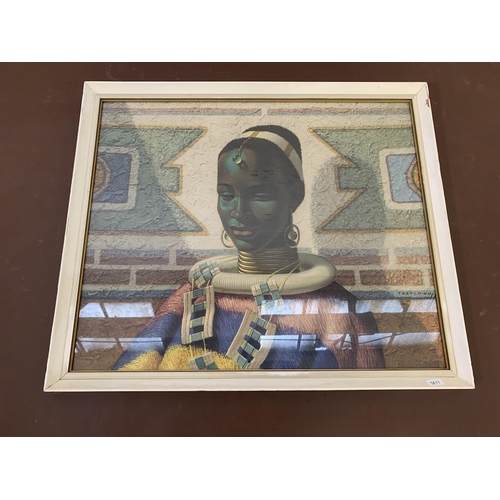 293 - A mid 20th century framed Vladimir Tretchikoff 'Lady of Ndebele' print - approx. 56cm high x 66cm wi... 