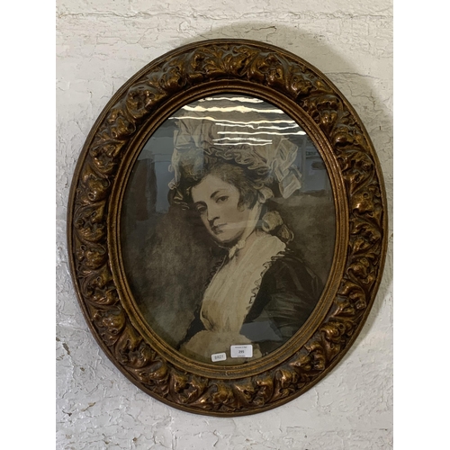 295 - A 19th century style gilt framed portrait print - approx. 68cm high x 57cm wide