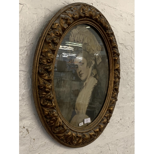 295 - A 19th century style gilt framed portrait print - approx. 68cm high x 57cm wide