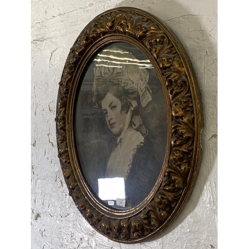 295 - A 19th century style gilt framed portrait print - approx. 68cm high x 57cm wide