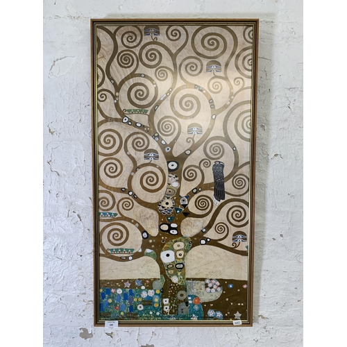 299 - A framed Gustav Klimt 'Tree of Life' print - approx. 88cm high x 46cm wide