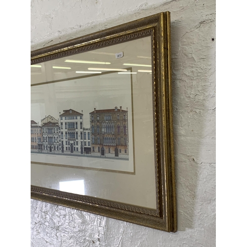 304 - A framed Venetian scene print - approx. 51cm high x 117cm wide