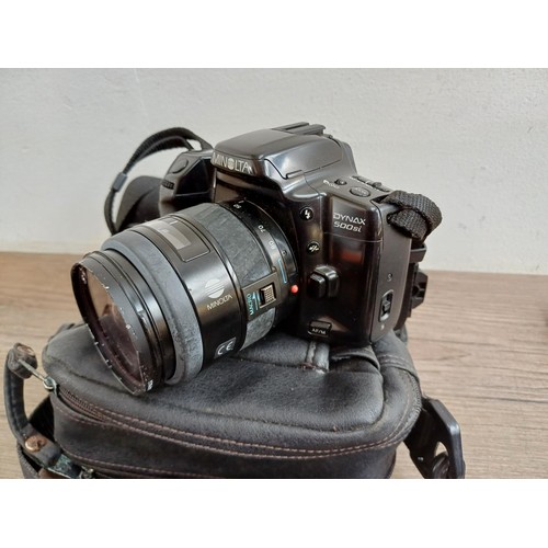 657 - Four Minolta 35mm SLR cameras, one X-300 body, one X-300 fitted with MD1:1.7 50mm lens, one 5000 fit... 