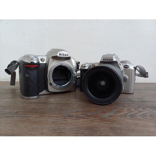 663 - Two Nikon cameras, one D50 6.1mp DSLR body and one F55 35mm SLR fitted with Nikkor 1:3.5-5.6 G 28-10... 