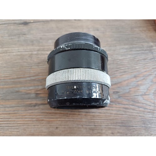 671 - A collection of lenses and photography accessories to include Asahi Opt. Co. Macro-Takumar 1:4/50 le... 