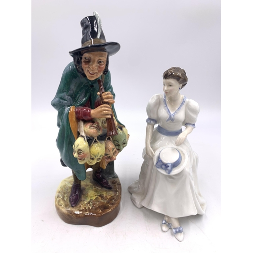 328 - Two Royal Doulton figurines, The Mask Seller HN2103 and Jean HN3757