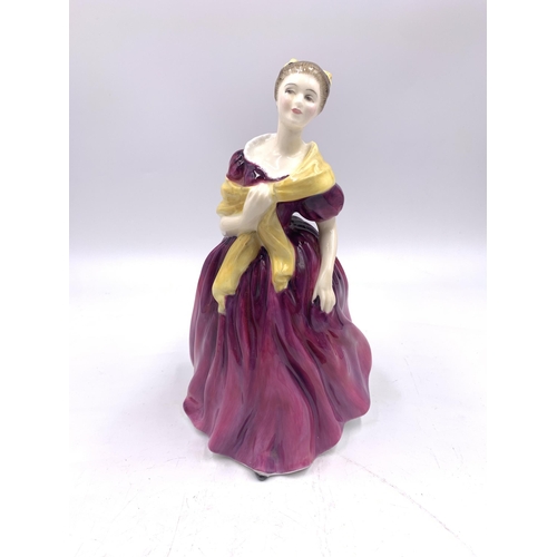 332 - Four Royal Doulton figurines, Adrienne HN2152, Secret Thoughts HN2383, Southern Belle HN2229 and Ste... 