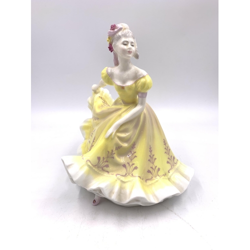 333 - Four Royal Doulton figurines, Ninette HN2379, Sweet Seventeen HN2734, Masque HN2554 and Shirley HN27... 