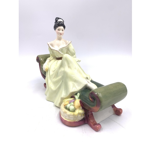 335 - Four Royal Doulton figurines, Ascot HN2356, At Ease HN2473, Belle HN3703 and Janet HN4042