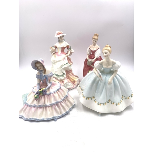 337 - Four Royal Doulton figurines, First Dance HN2803, Flowers of Love 'Rose' HN3709, Daydreams HN1731 an... 