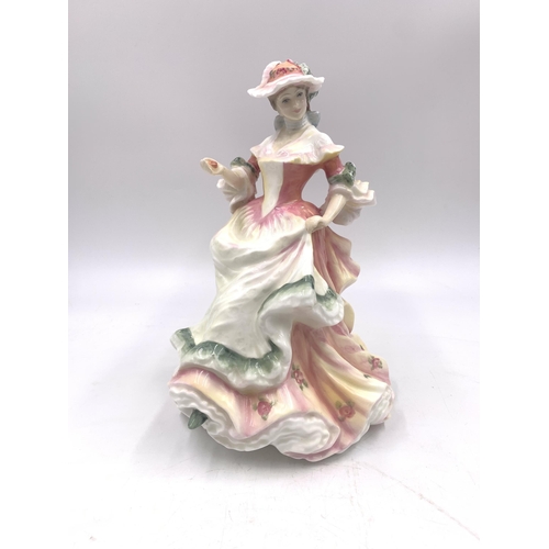 337 - Four Royal Doulton figurines, First Dance HN2803, Flowers of Love 'Rose' HN3709, Daydreams HN1731 an... 