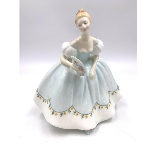 337 - Four Royal Doulton figurines, First Dance HN2803, Flowers of Love 'Rose' HN3709, Daydreams HN1731 an... 