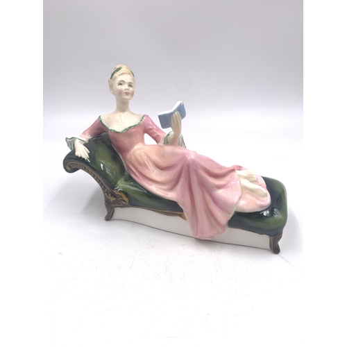 339 - Four Royal Doulton figurines, Repose HN2272, Rachel HN2919, Hilary HN2335 and Romance HN2430