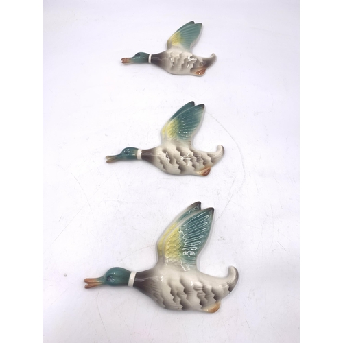 340 - Three mid 20th century Keele Street ceramic Flying Duck wall plaques